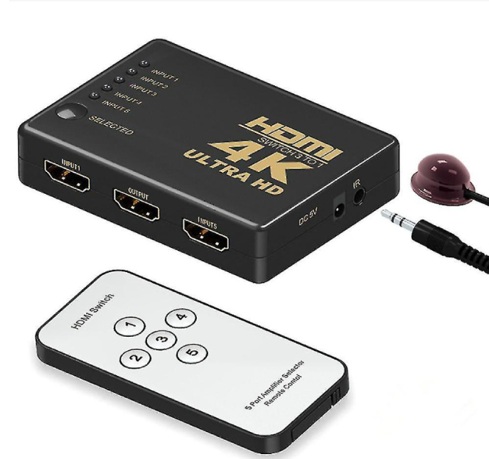  HDMI Switch with Remote 5 In - 1 Out  